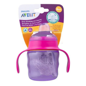 Copo de Transição Avent 6m+ Rosa Bico de Silicone 200ml