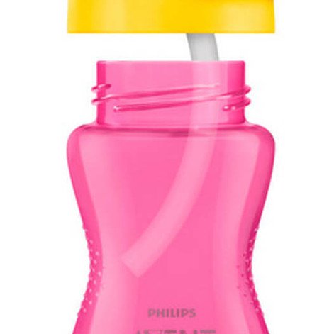 Copo com Canudo de silicone Dinossauro Avent Rosa