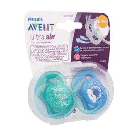 Chupeta Ultra Air Dupla Decorada 6-18M Tam.2 - Philips Avent