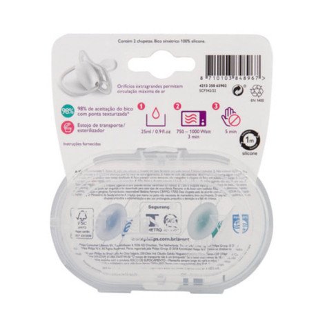 Chupeta Ultra Air Dupla Decorada 6-18M Tam.2 - Philips Avent