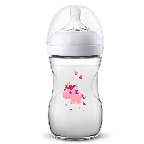 Mamadeira Pétala Avent Decorada 260mL 1m+ Desenho:Unicornio Mamadeira Pétala Avent Decorada 260mL 1m+ Desenho:Unicornio