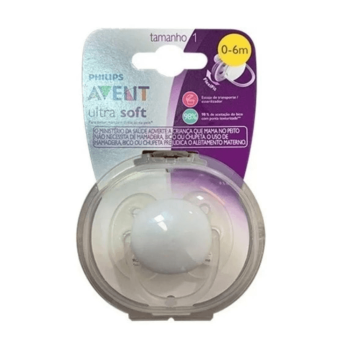 Chupeta Philips Avent Ultra Soft de 0 a 6 meses FlexiFit Silicone Branca 1 Unidade
