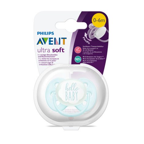Chupeta Ultra Soft 0-6m Philips Avent - SCF522/01 - Verde