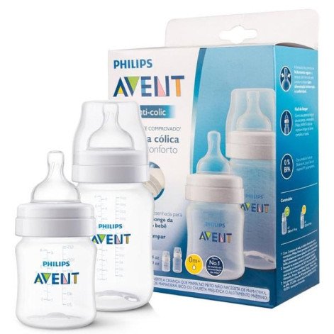 Kit com 2 Mamadeiras ANTI-COLIC Classica 125/260ML Philips AVENTS SCY119/05