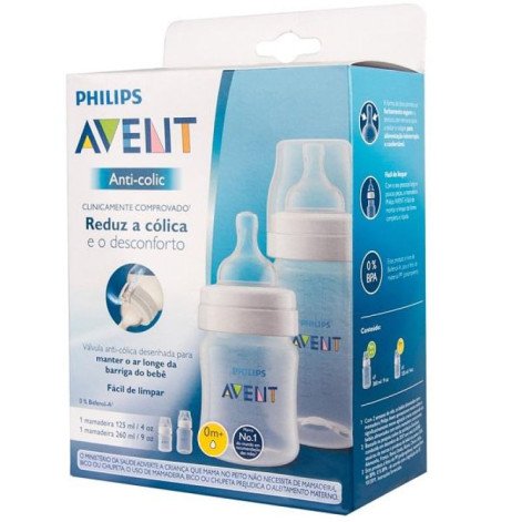 Kit com 2 Mamadeiras ANTI-COLIC Classica 125/260ML Philips AVENTS SCY119/05