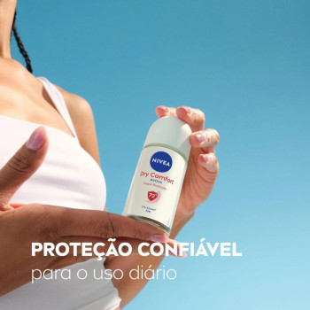 Desodorante Antitranspirante Roll-On Nivea Active Dry Comfort Feminino 72h Sem Álcool 50ml