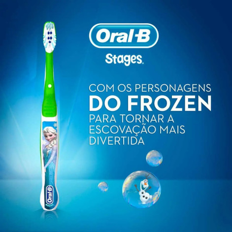 Escova de Dente Infantil Oral-B Stages N°4 Frozen 6+ Anos Macia