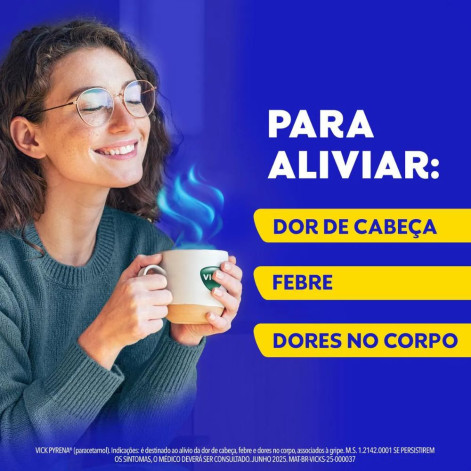 Vick Pyrena Paracetamol 500mg/5g Mel e Limão Pó para Solução Oral 5g