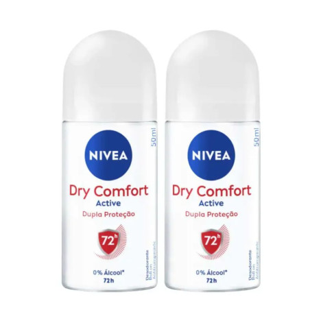 Kit Desodorante Nivea Dry Comfort Roll-On 50ml 2 unidades Kit Desodorante Nivea Dry Comfort Roll-On 50ml 2 unidades