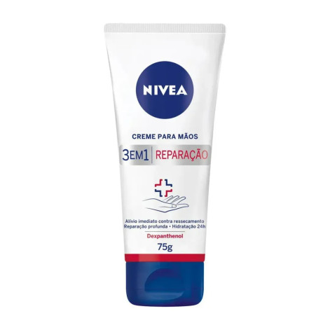Creme para Mãos Nivea 3 em 1 Reparação com Dexpanthenol 75ml