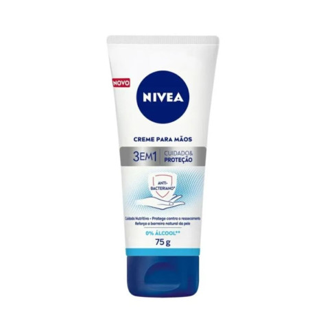 Creme para Mãos Nivea Ação Antibacteriana 3 em 1 - 75g Creme para Mãos Nivea Ação Antibacteriana 3 em 1 - 75g