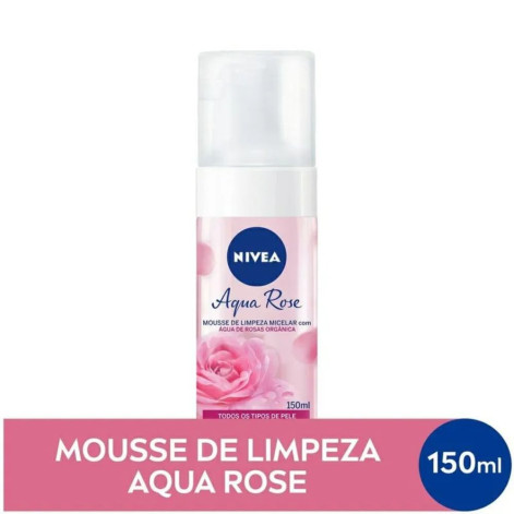 Mousse De Limpeza Micelar Nivea Aqua Rose Água De Rosas Orgânica 150ml  