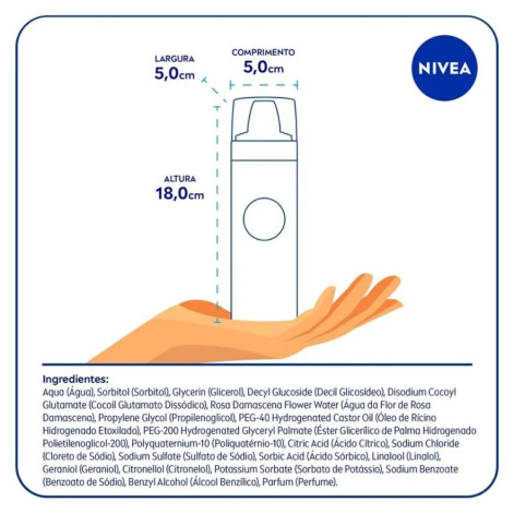 Mousse De Limpeza Micelar Nivea Aqua Rose Água De Rosas Orgânica 150ml  