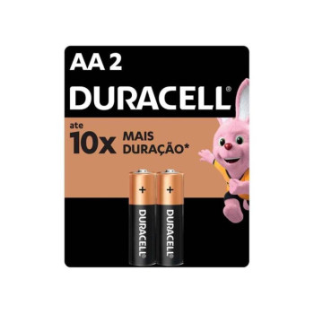 Pilha Duracell Alcalina Pequena AA Com 2 Unidades