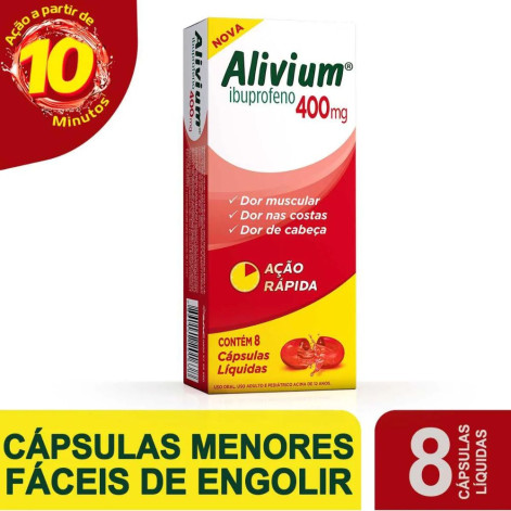 Alivium Ibuprofeno 400mg 8 Cápsulas