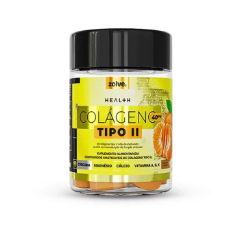 Zolve Colágeno Tipo II 40mg Sabor Tangerina 60 Comprimidos Mastigáveis