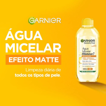 Água Micelar Garnier SkinActive Antioleosidade Vitamina C Oil Free com 400ml Água Micelar Garnier SkinActive Antioleosidade Vitamina C Oil Free com 400ml