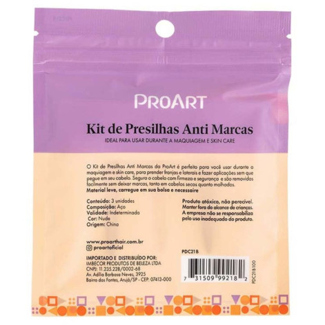 Kit Presilha Anti Marcas Nude 3 Peças Proart