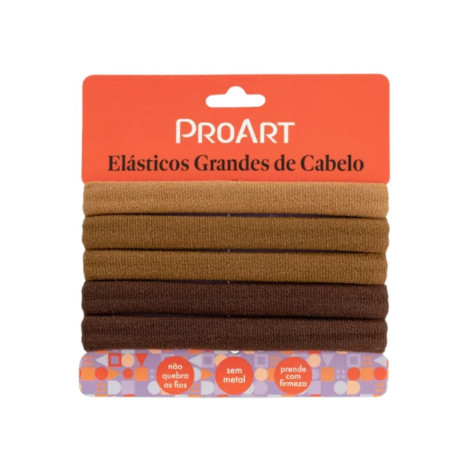 Elásticos ProArt De Cabelo Grande Proart Nude 5 Unidades