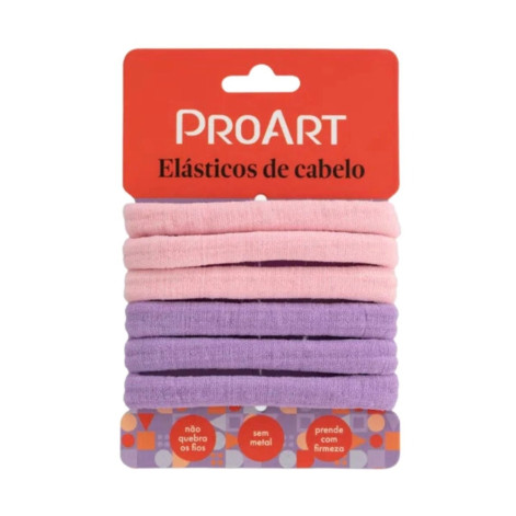 Elásticos De Cabelo Rosa E Lilás Com 6 Unidades Proart Elásticos De Cabelo Rosa E Lilás Com 6 Unidades Proart