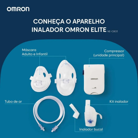 Inalador e Nebulizador Compressor Omron Elite NE-C803 1 unidade