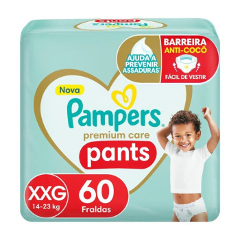 Fralda Pampers Pants Premium Care XXG 60 unidades
