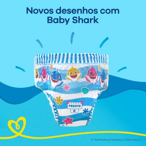 Fralda Pampers Splashers Baby Shark Praia e Piscina XG 10 unidades