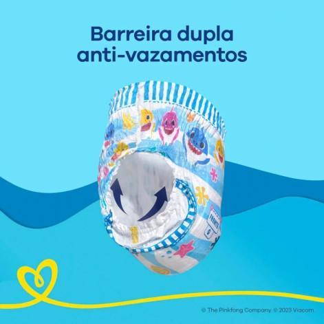 Fralda Pampers Splashers Baby Shark Praia e Piscina XG 10 unidades