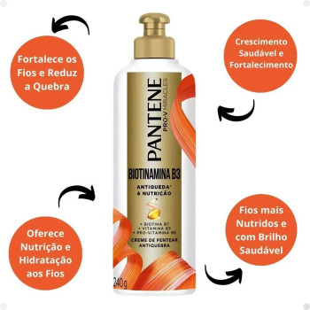 Creme de Pentear Pantene Pro-v Biotinamina B3 Antiqueda e Nutrição 240g Creme de Pentear Pantene Pro-v Biotinamina B3 Antiqueda e Nutrição 240g
