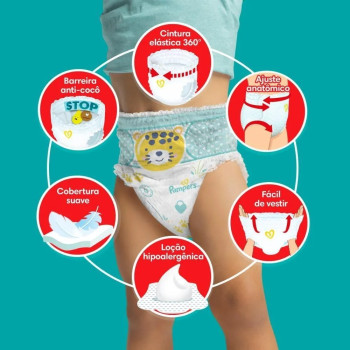 Fralda Pampers Pants Ajuste Total Tamanho P com 46 Unidades Fralda Pampers Pants Ajuste Total Tamanho P com 46 Unidades