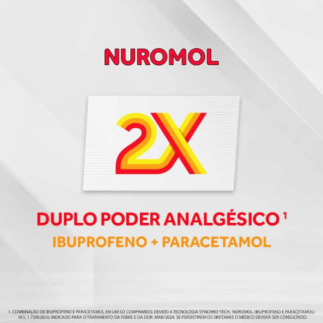 Nuromol Ibuprofeno 200mg + Paracetamol 500mg com 6 comprimidos