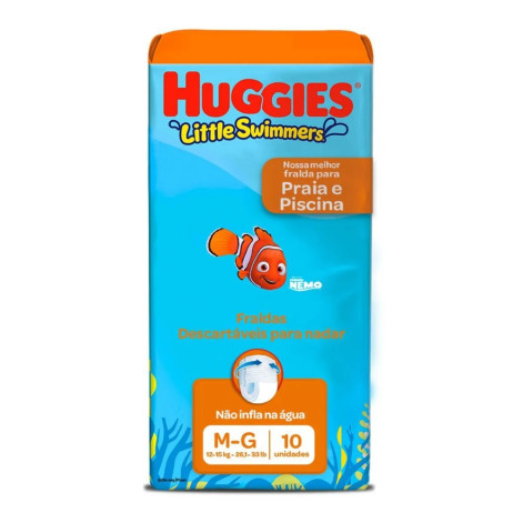 Fralda Huggies Little Swimmers Praia e Piscina M/G 10 unidades