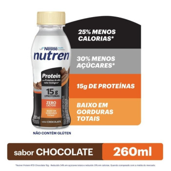 Bebida Láctea Nutren Protein 15g de proteínas Chocolate 260ml Bebida Láctea Nutren Protein 15g de proteínas Chocolate 260ml
