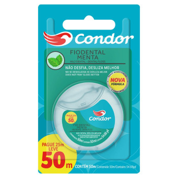 Fio Dental Condor Menta Promocional Leve 50m Pague 25m
