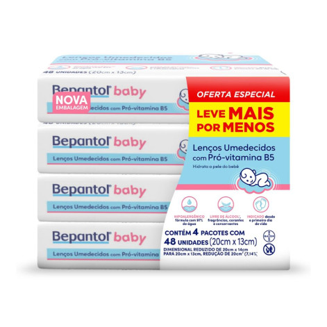 Bepantol Baby Leve 4 Pague 3 Kit 192 Lenços Umedecidos Bepantol Baby Leve 4 Pague 3 Kit 192 Lenços Umedecidos