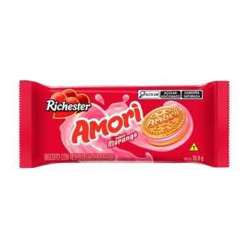 Biscoito Amori Recheado Sabor Morango 35,6G