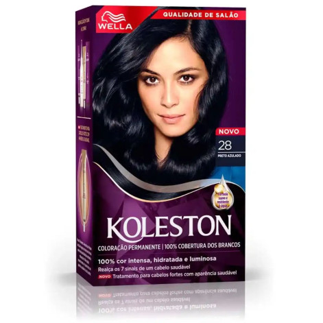Tinta de Cabelo Permanente Koleston Creme - Preto Azulado 28