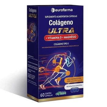 Colágeno Ultra Tipo II + Vitamina D + Magnésio Eurofarma 60 Comprimidos