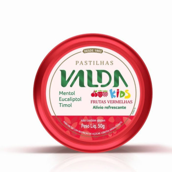  Pastilhas Valda Kids Frutas Vermelhas 50g