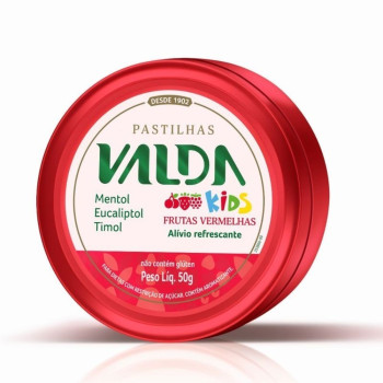  Pastilhas Valda Kids Frutas Vermelhas 50g