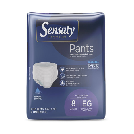 Sensaty Premium Roupa Intima Pants Tamanho EG 8 Unidades