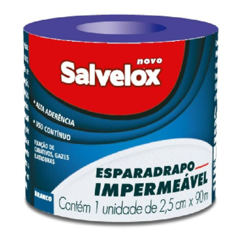 Esparadrapo Salvelox Impermeável Branco 2.5cmX90cm
