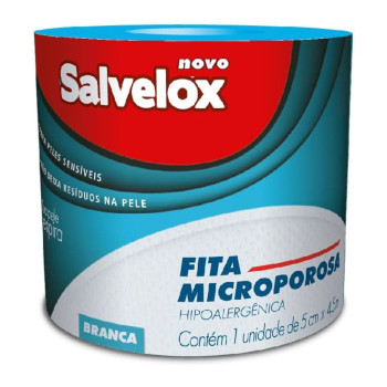 Fita Microporosa Salvelox Branca 5cm X 4,5m Fita Microporosa Salvelox Branca 5cm X 4,5m