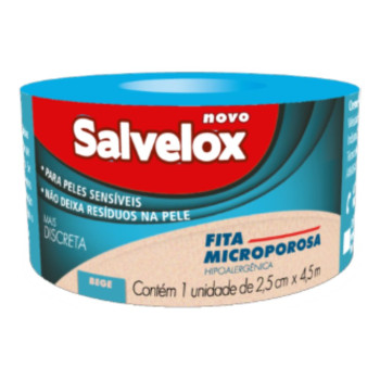 Fita Microporosa Salvelox Bege 2,5cm X 4,5m Fita Microporosa Salvelox Bege 2,5cm X 4,5m