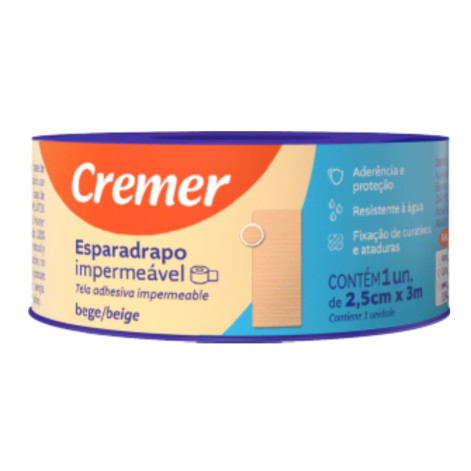 Cremer Esparadrapo Bege Impermeável 2,5cmx3m
