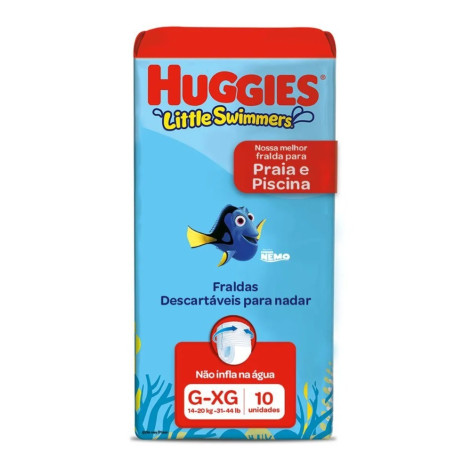 Fralda Huggies Little Swimmers Praia e Piscina G/XG 10 unidades