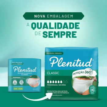Roupa Íntima Descartável Plenitud Classic Intensa P/M 8 Unidades