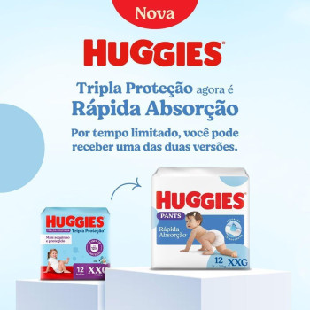 Fraldas Roupinha Huggies Tripla Proteção Tamanho XXG com 22 Unidades