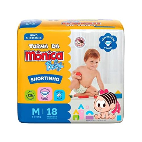 Fralda Turma da Mônica Baby Shortinho Jumbinho M 18 Unidades