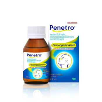 Penetro 33mg/ml + 22mg/ml + 22mg/ml Descongestionante Solução Via Inalatória 45ml